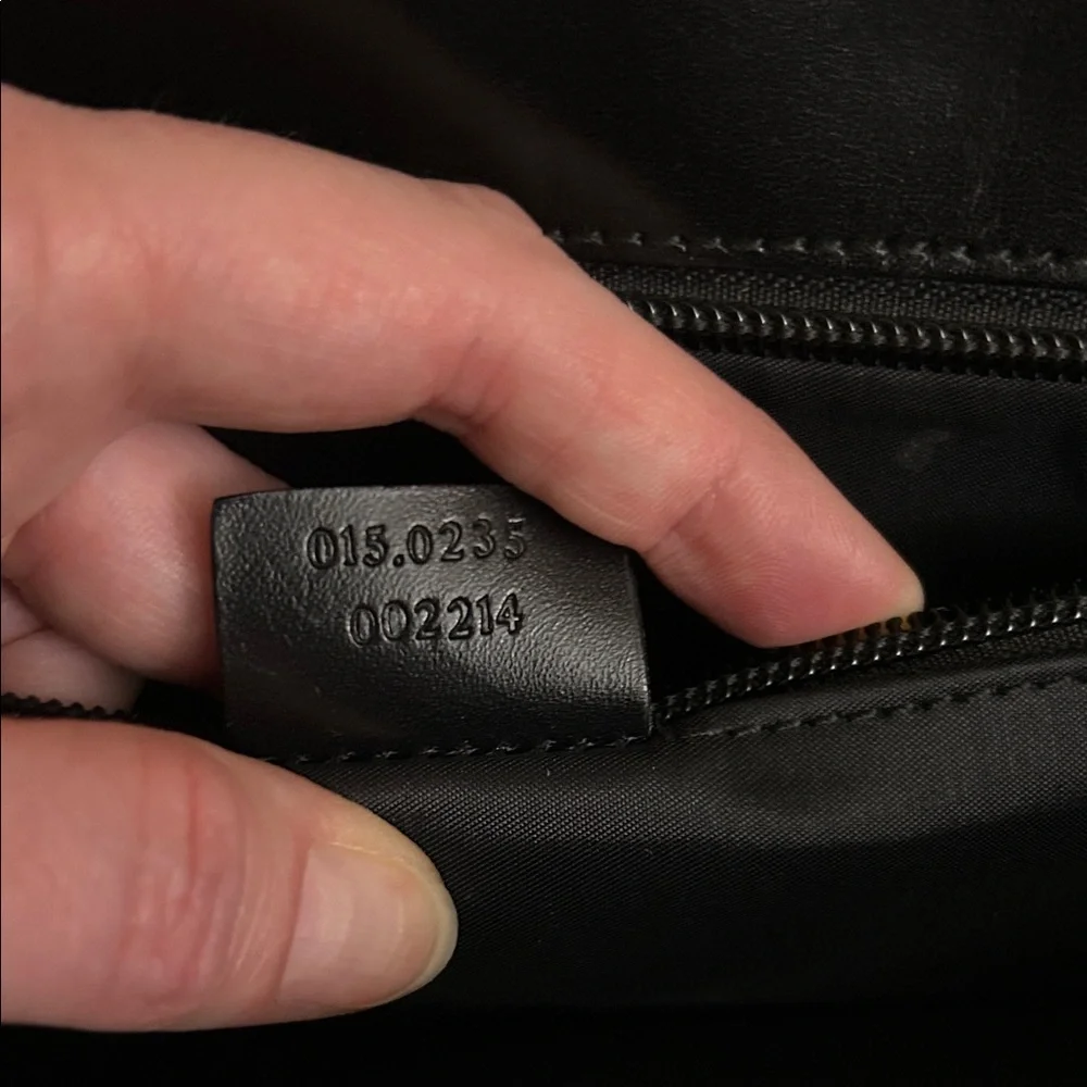 Gucci Black Nylon and Leather Combination Lock Briefcase